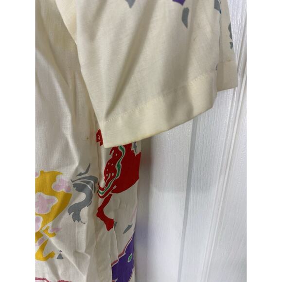 VTG Diane Von Furstenberg Colorful Horses Floral Button Down Shirt 80s - Picture 6 of 11
